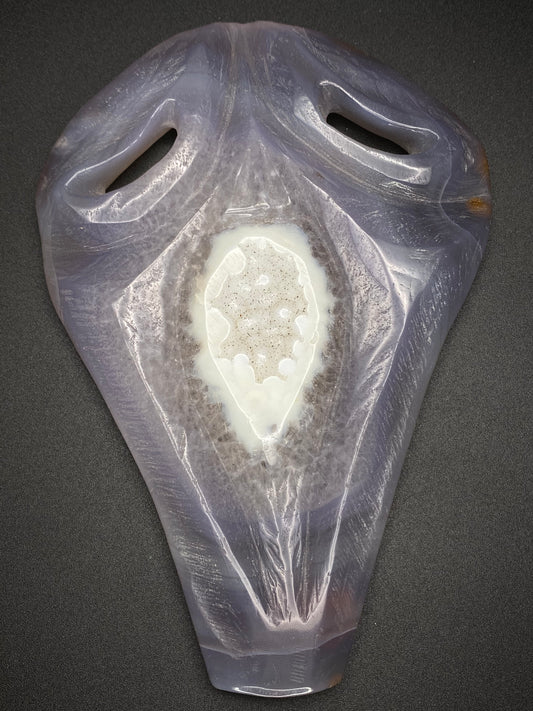 Blue Agate Scream Face Carving | 0.94 lb Polished Crystal |