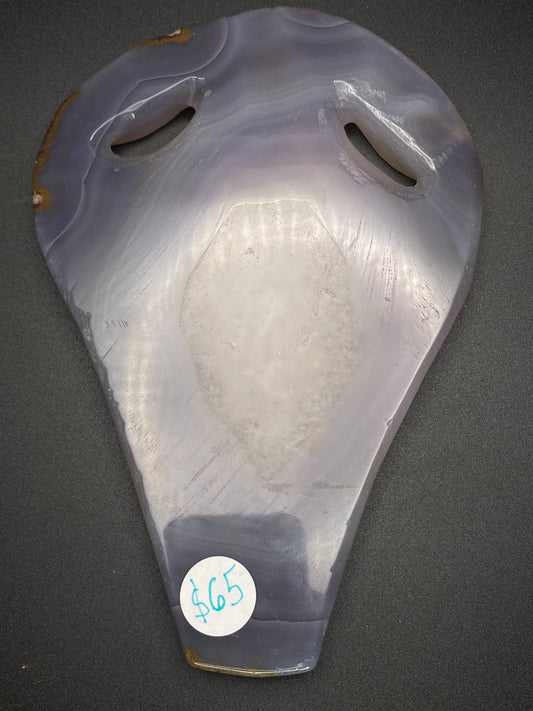 Blue Agate Scream Face Carving | 0.94 lb Polished Crystal |