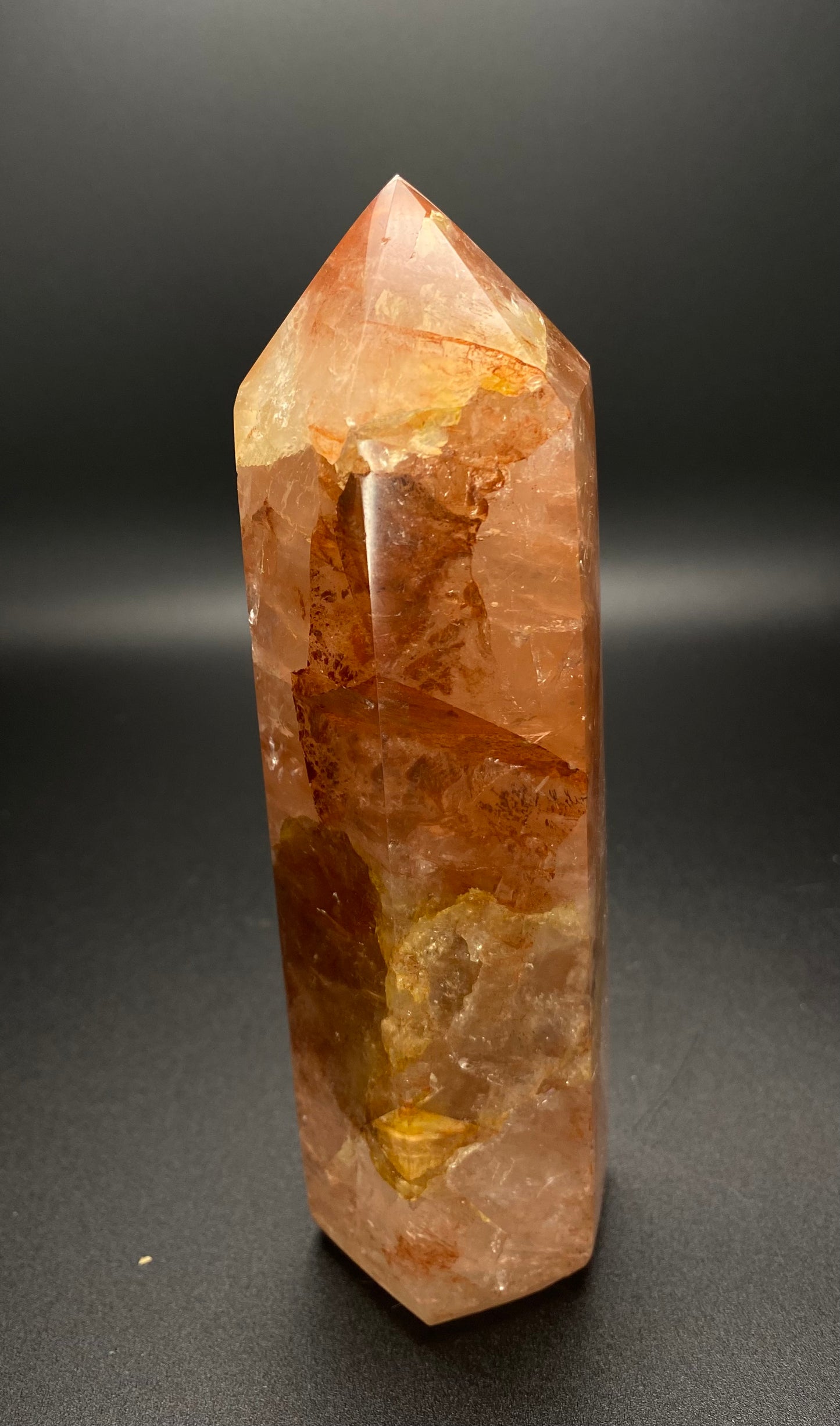 Fire Quartz Tower | 1.19 lbs Polished Crystal | 6 in