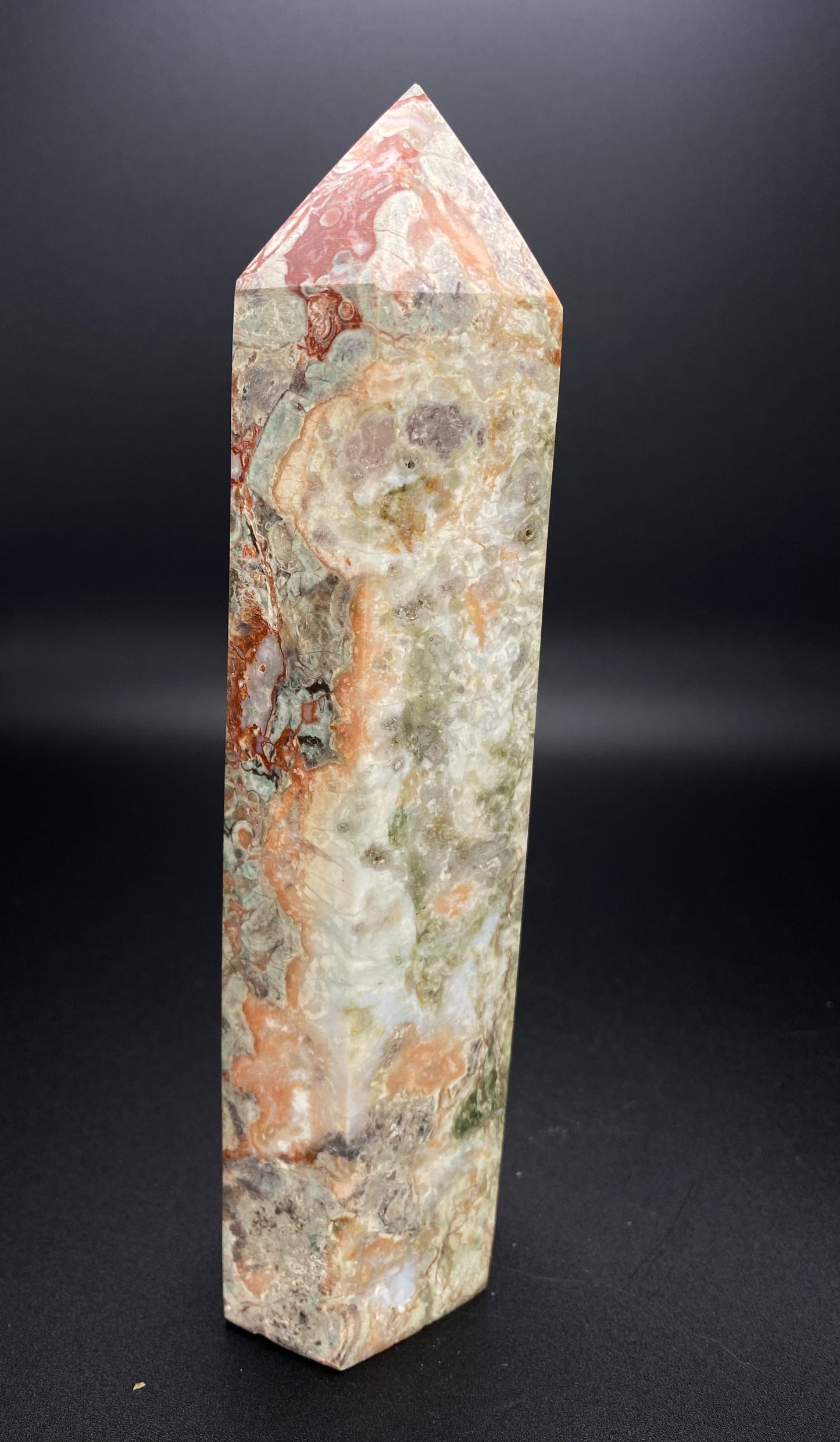 High Quality Money Agate Tower | 7.5” | 1.19 lbs