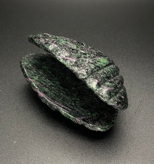 Ruby Zoisite Clam Shell Carving | 0.56 lb Polished Crystal