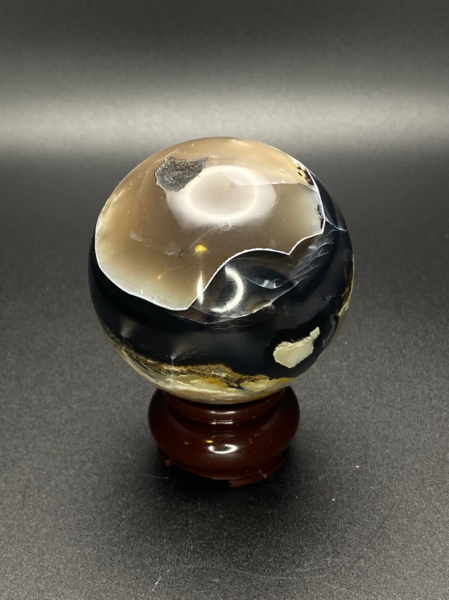Volcanic Agate Sphere | 0.57 lbs (UV Reactive)