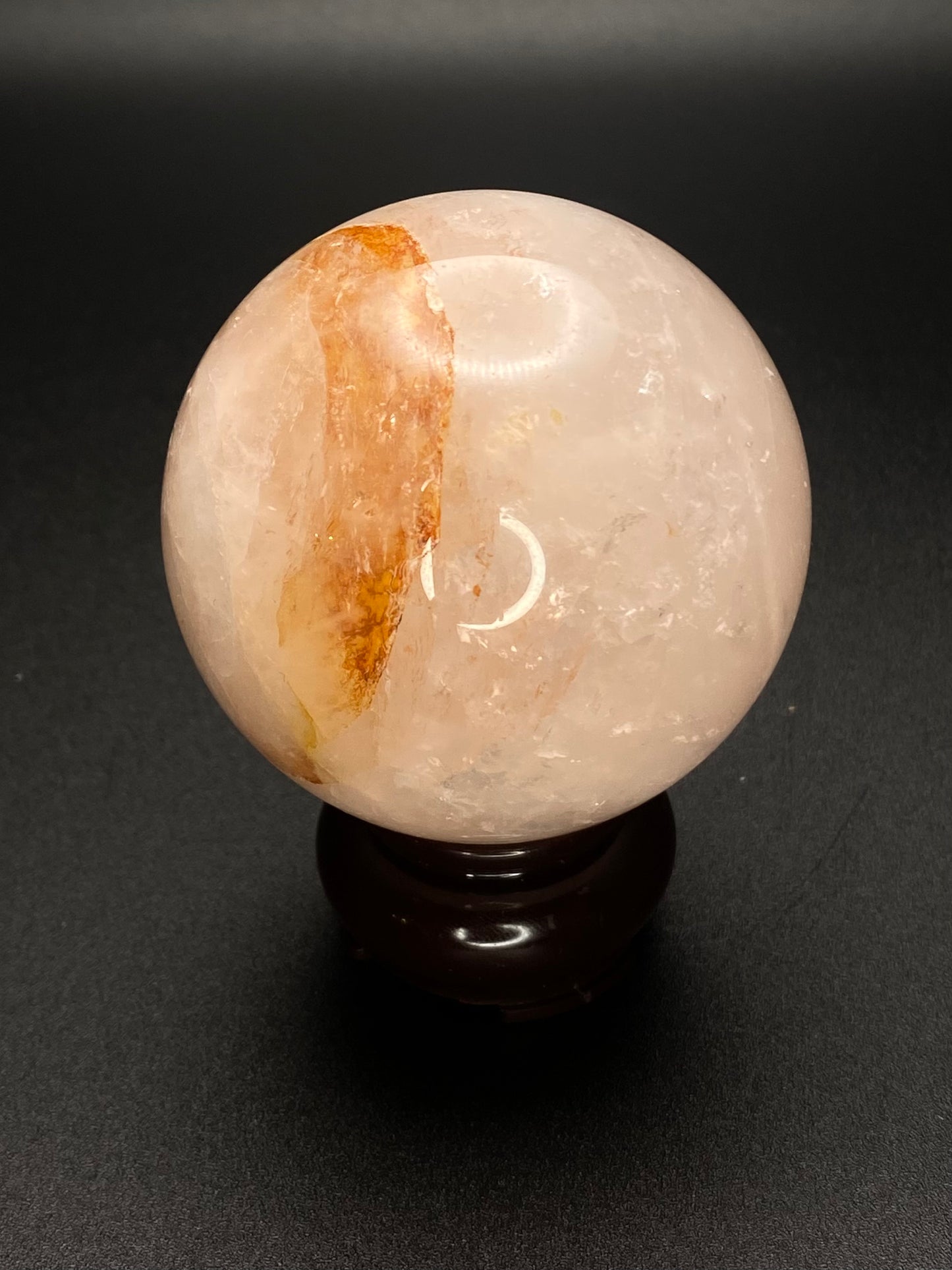 Fire Rose Quartz Sphere | 0.63 lb