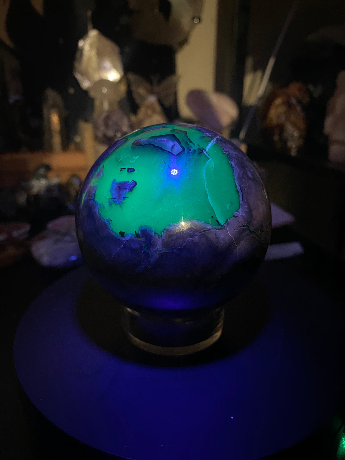 volcanic agate sphere 1.21lbs