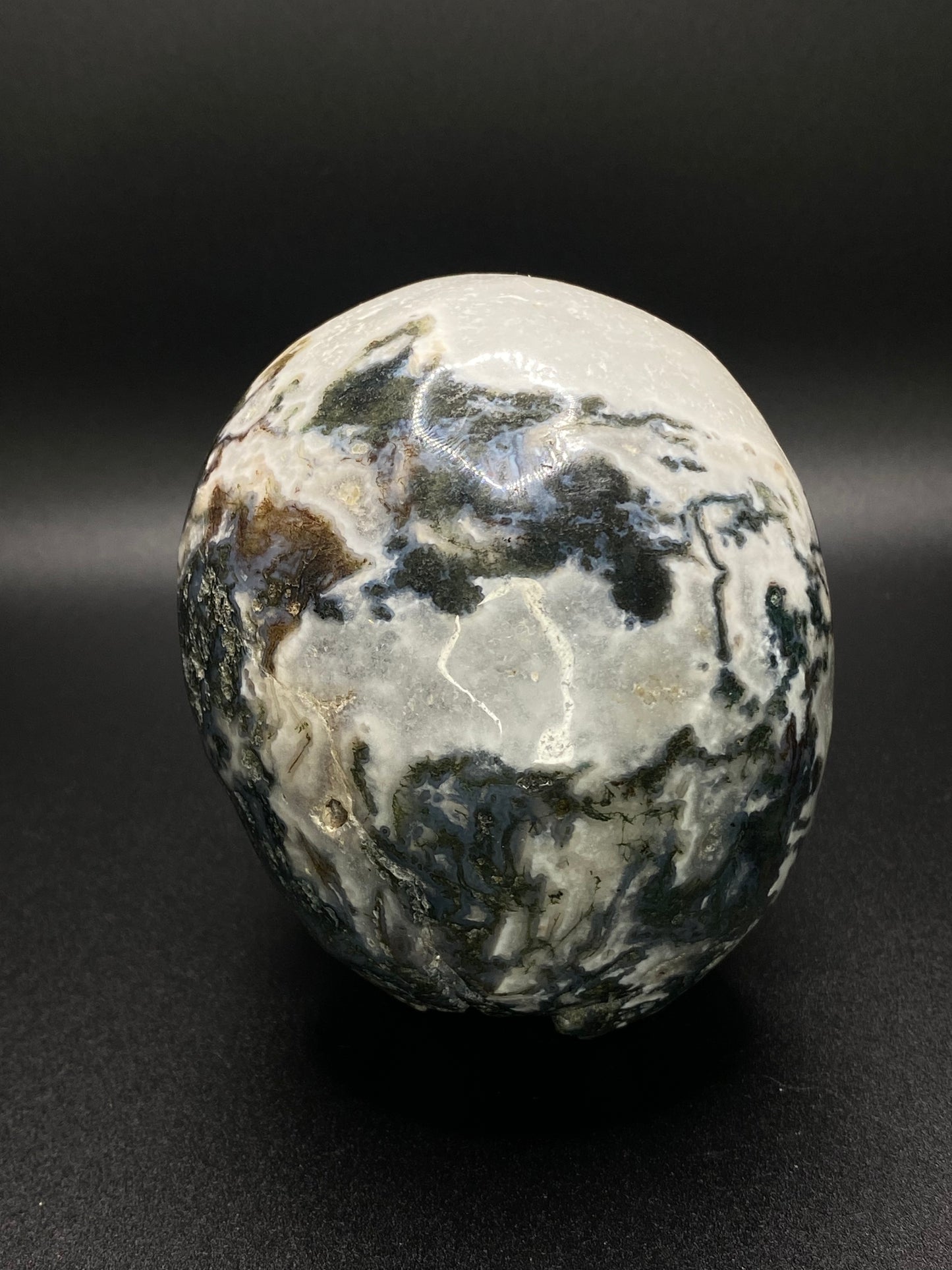 Moss Agate Crystal Skull | 2.58 lb Polished Stone |