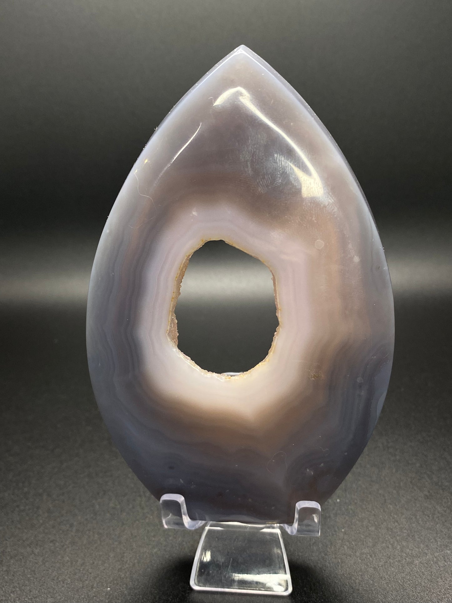 Blue Agate Teardrop Freeform | 0.6 lb Polished Crystal with Druzy | Stone of Calm & Balance