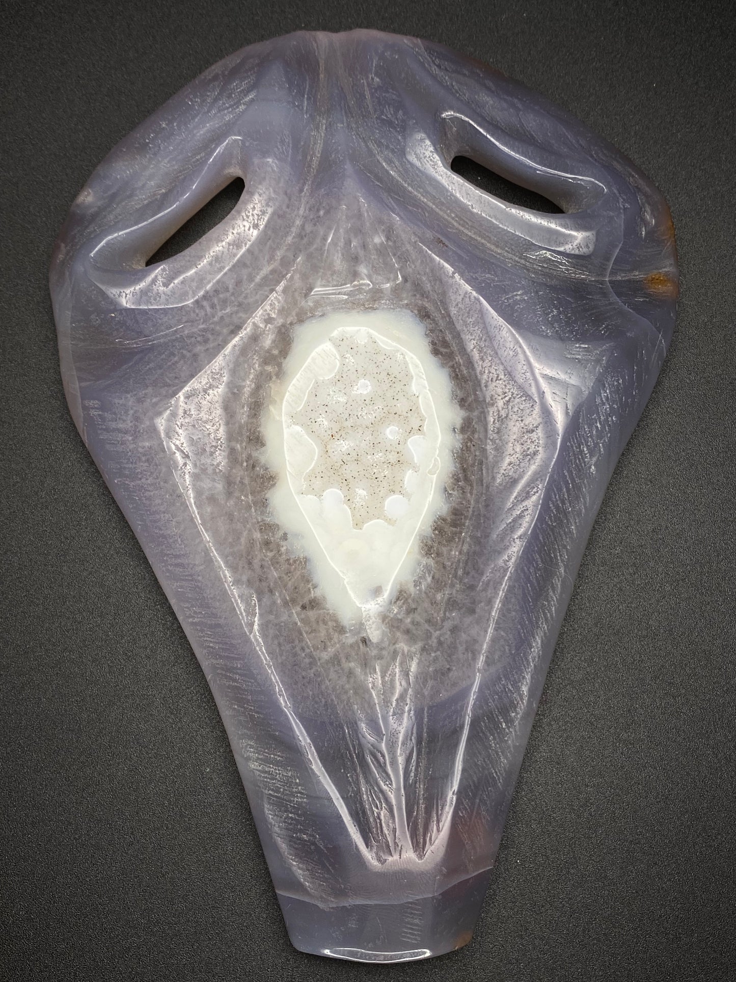 Blue Agate Scream Face Carving | 0.94 lb Polished Crystal |
