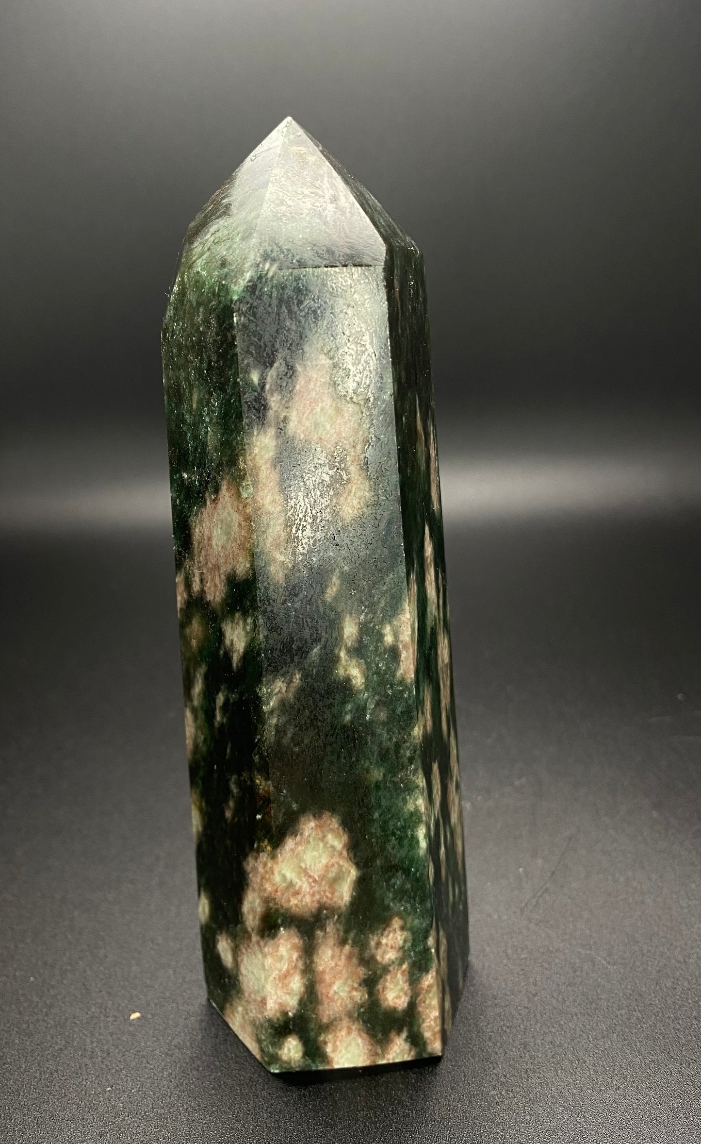 High Quality Green Mica in Quartz Tower | 6.5” | 1.25 lbs