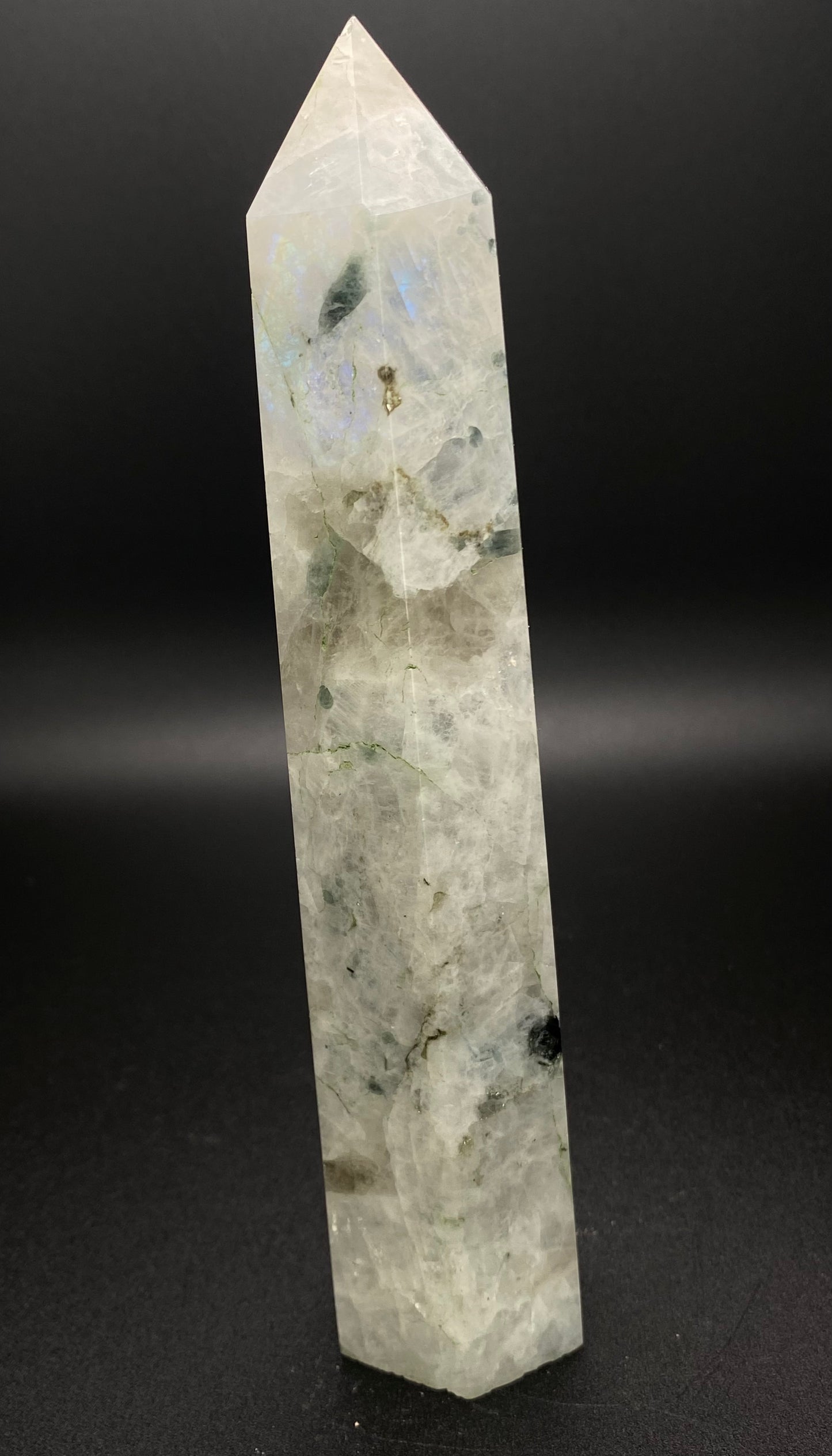 High Quality Blue Flash Moonstone Tower | 7” | 0.77 lbs