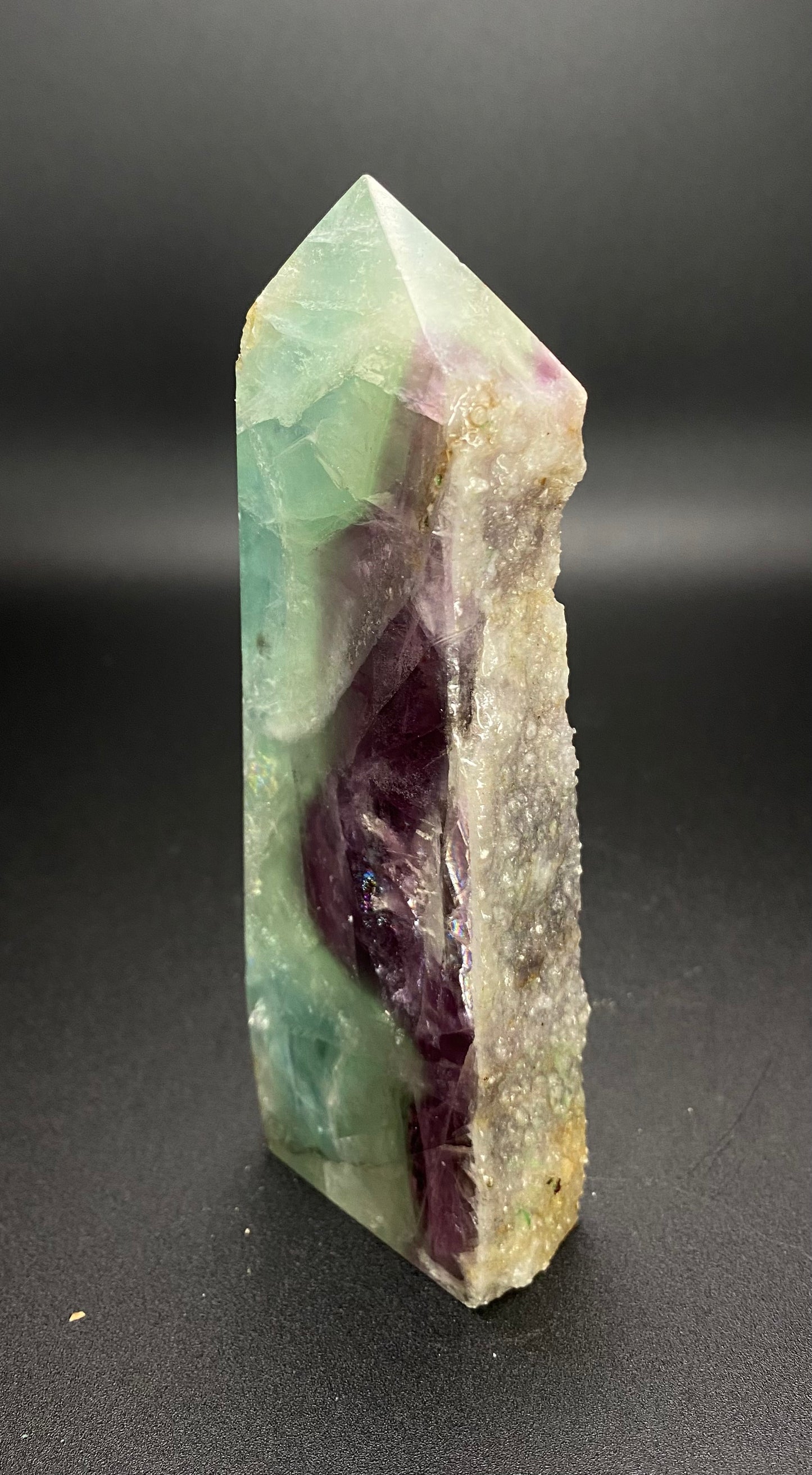 High Quality Green & Purple Fluorite Tower | 5.5” | 0.58 lbs