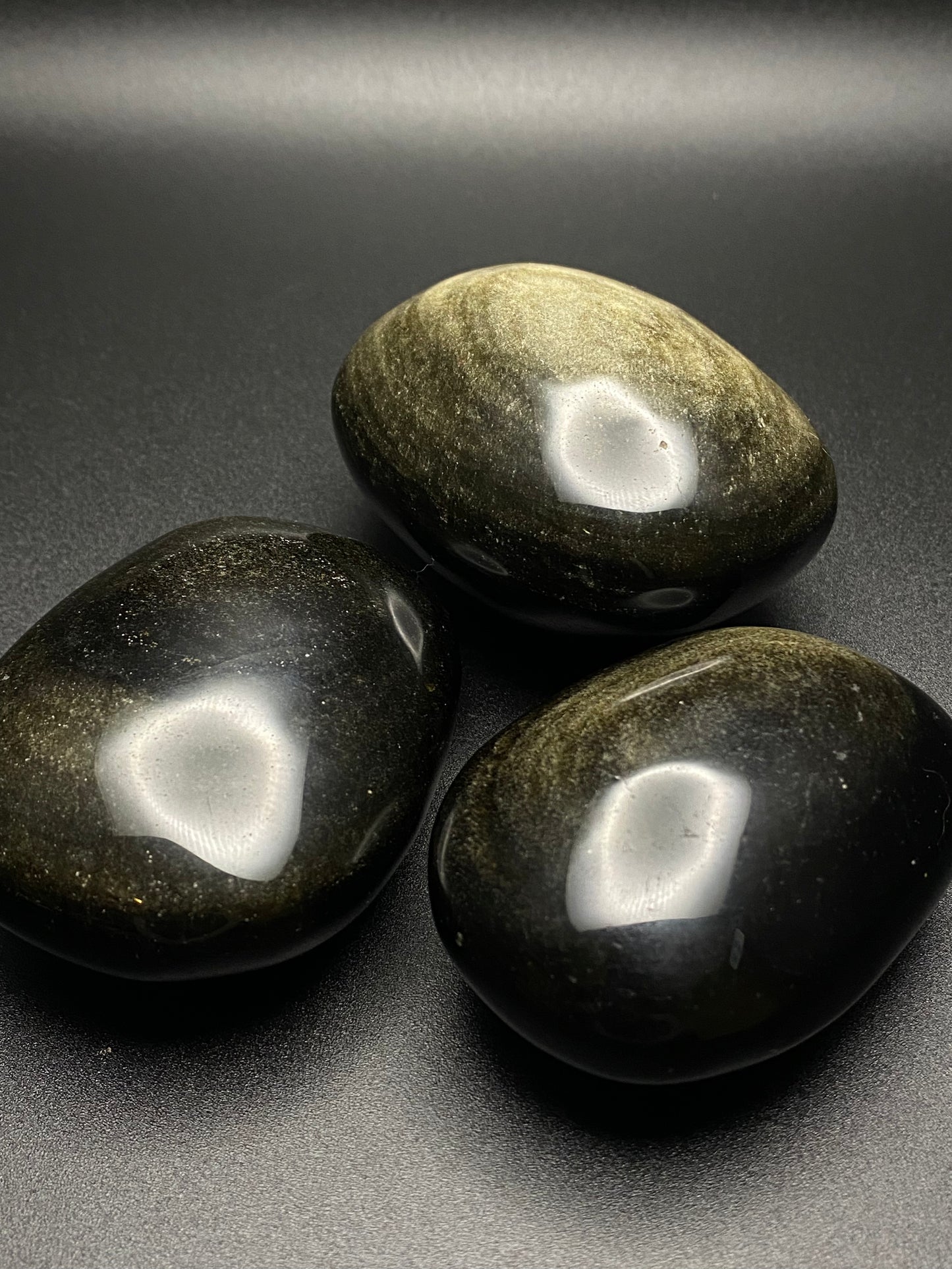 Golden Obsidian Palm Stone | 0.51 lb Polished Crystal