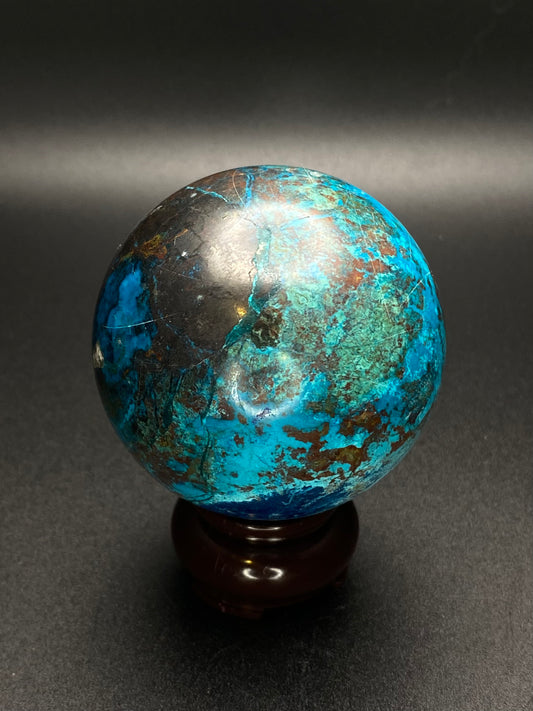 Malachite with Chrysocolla Sphere | 0.76 lbs
