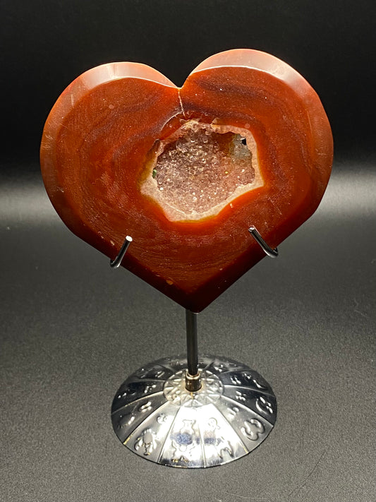Carnelian Druzy Heart | 0.38 lbs