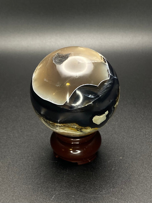 Volcanic Agate Sphere | 0.57 lbs (UV Reactive)