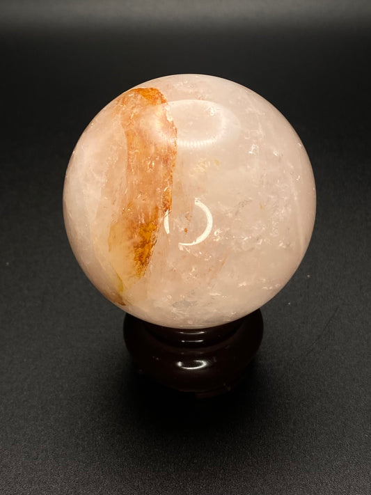 Fire Rose Quartz Sphere | 0.63 lb