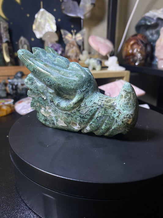 druzy tree agate dragon head 0.58lbs