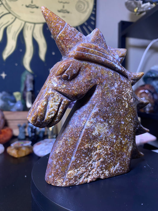 large mariam jasper unicorn head 1.16lbs